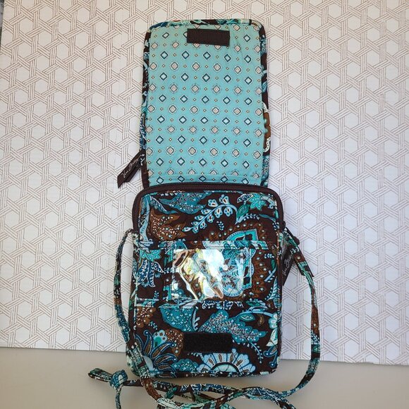 Vera Bradley Hipster Java Blue Floral Cross-Body Bag Adjustable Strap Retired - Picture 3 of 10